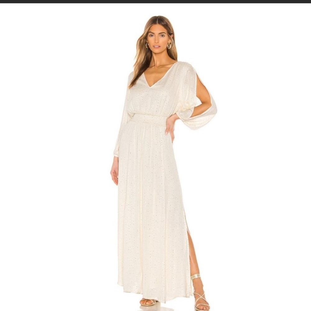 Laura maxi dress by SUNDRESS. Cream w/ sequins. Size XS/S